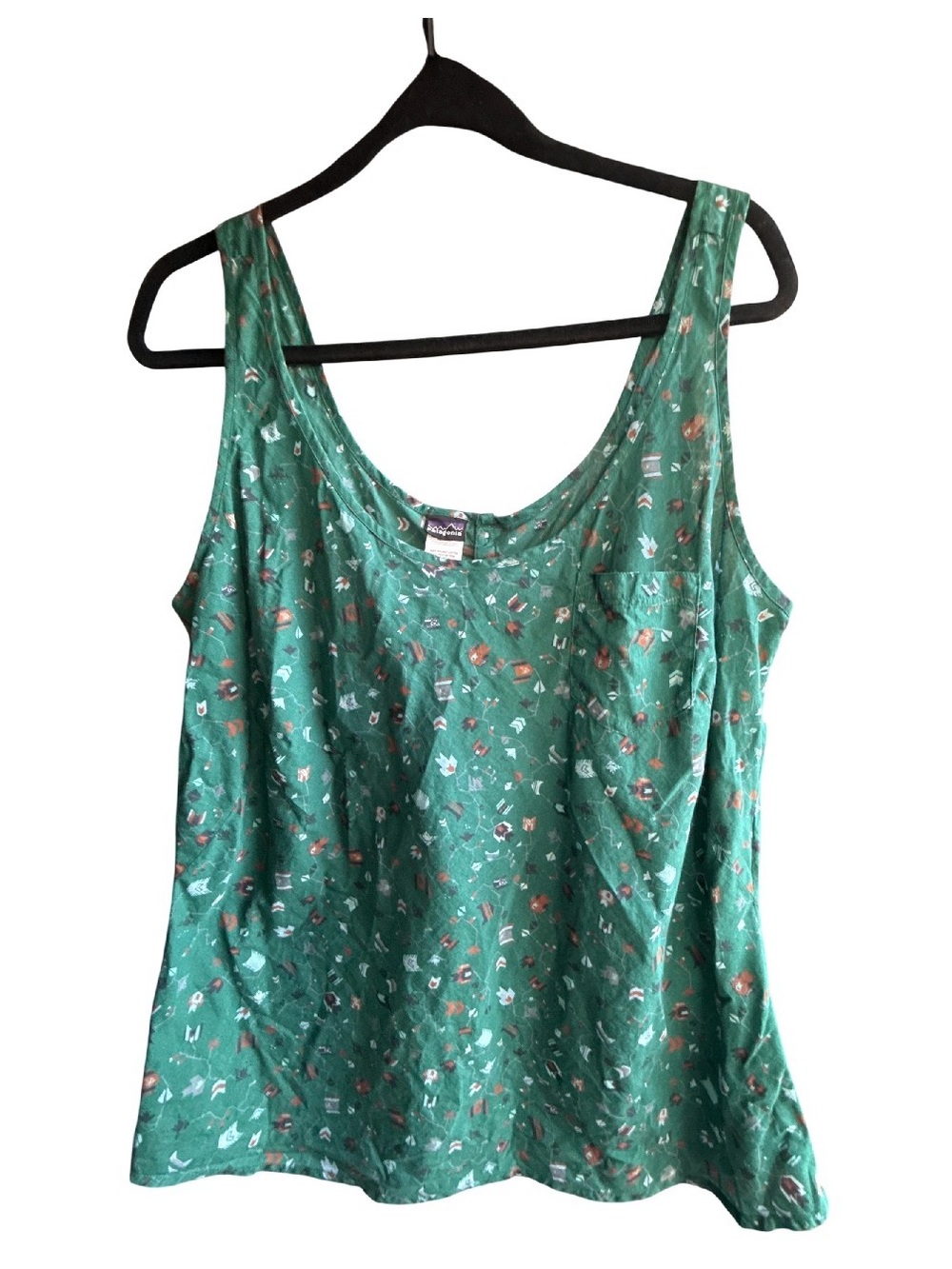 Patagonia Green Printed Scoop Tank Top